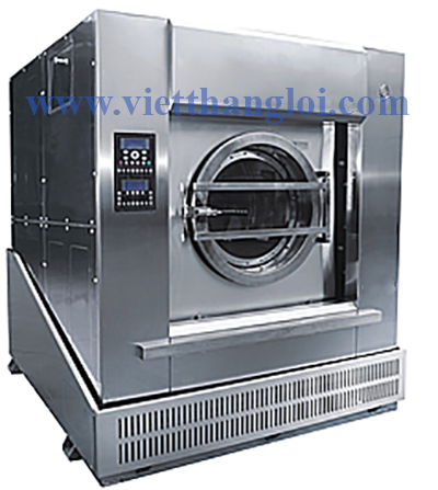 Series tilting washer-extractor when unloading